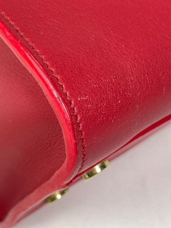 Saint Laurent Paris Baby Cabas 2-Way Shoulder Bag Leather Red - Picture 4 of 9